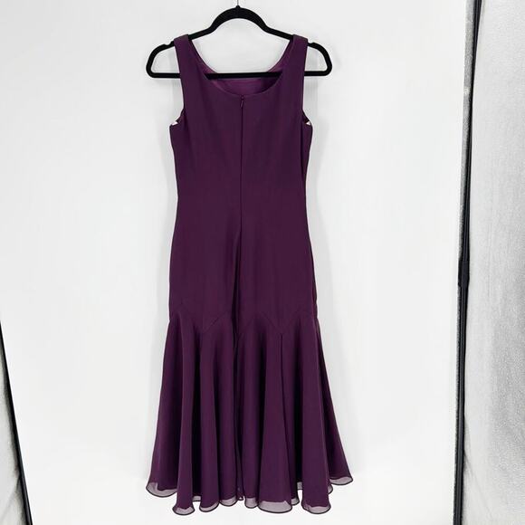 JJ’s House A-Line V-neck Tea-Length Chiffon Mother of the Bride Dress  sz 4 - Picture 3 of 10